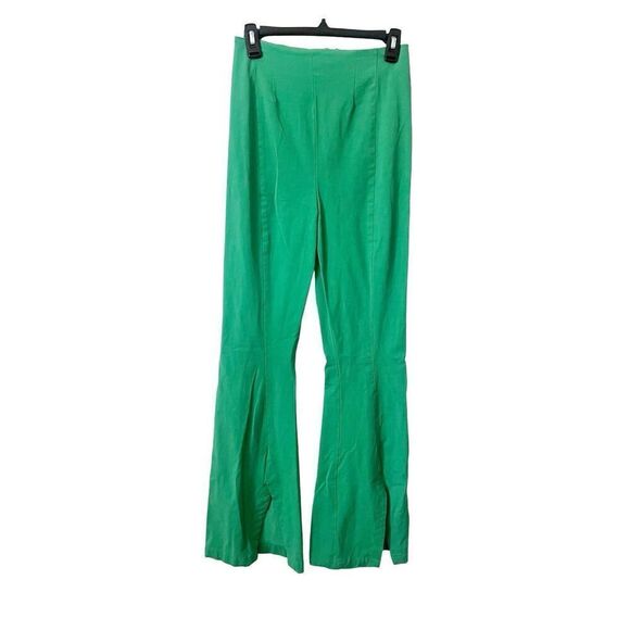 Free People Real Deal Green‎ High Waist Flare Leg Pants - Picture 1 of 6